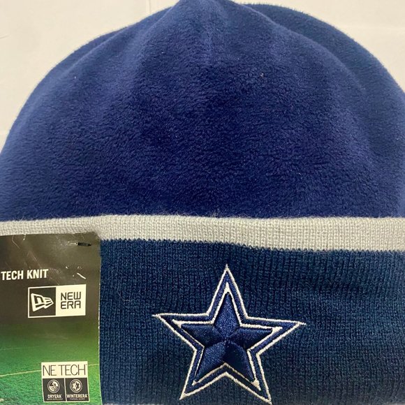 Nwt RARE 100% New Era 2014 Dallas Cowboys Sport TECH Knit Hat NFL Cap Winter Dak